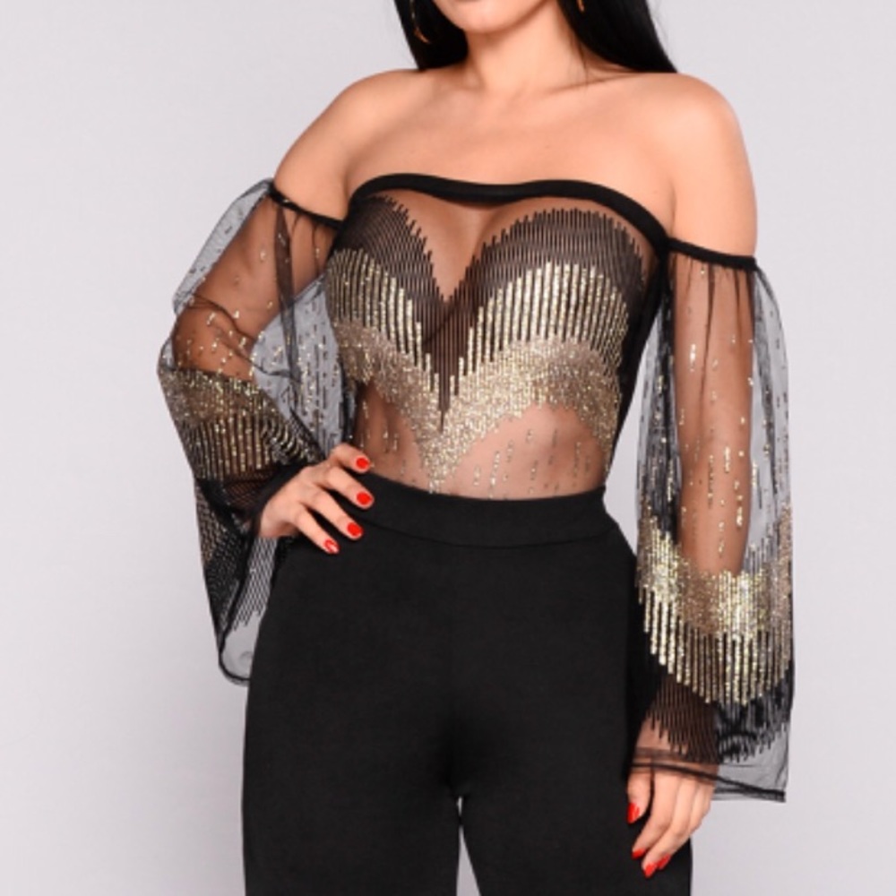 Black and Gold bodysuit
